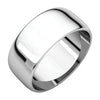 08.00 mm Light Half Round Band in 14K White Gold ( Size 13 )