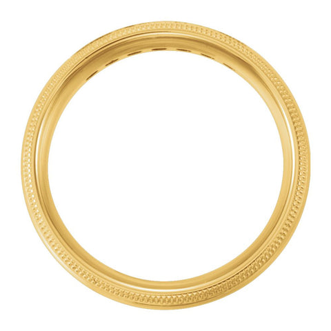 14k Yellow Gold 5mm Half Round Comfort Fit Double Migraine Band Mounting Size 11