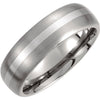 Titanium Wedding Band Ring with Sterling Inlay (Size 8 )