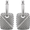14k White Gold 1/4 CTW Diamond Pierced Style Hoop Earrings