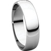 14k White Gold 5mm Half Round Light Band, Size 9