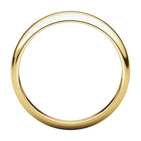 14k Yellow Gold 6mm Half Round Tapered Band, Size 6