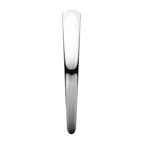 14k White Gold 3mm Half Round Tapered Band, Size 6.5