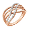14k Rose Gold 1/6 ctw. Diamond Ring, Size 7