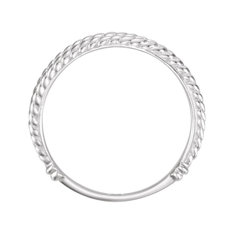 14k White Gold Ichthus (Fish) Chastity Ring, Size 8