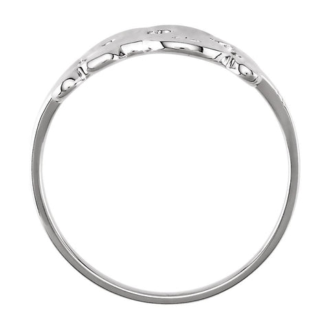 14k White Gold Initial Rings, Size 6