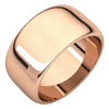 14k Rose Gold 10mm Half Round Band, Size 7