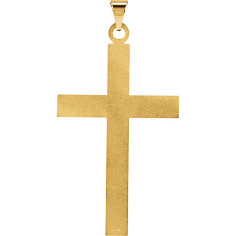 14k Yellow Gold 39x25mm Cross Pendant