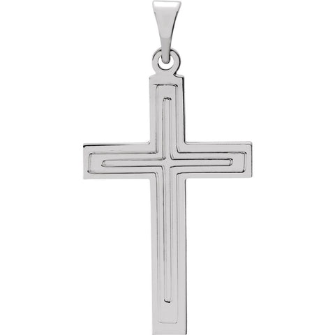 14k White Gold 22x14mm Cross Pendant