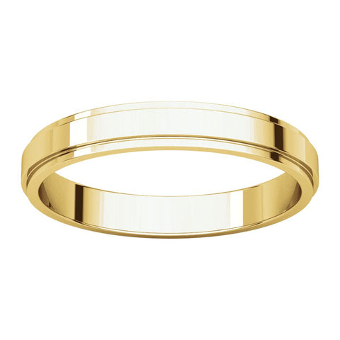 14k Yellow Gold 3mm Flat Edge Band, Size 11