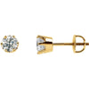 1 CTW Diamond Threaded Post Stud Earrings in 14K Yellow Gold