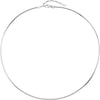 16.50 inch 02.00 mm Round Omega Chain with 2 inch Extension and Lob Clasp in Sterling Silver