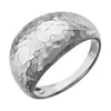 14K White Gold 12mm Hammered Dome Ring (Size 7)