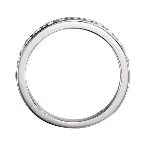 14k White Gold 1/2 CTW Diamond Band for 6.5mm Round Engagement Ring, Size 7