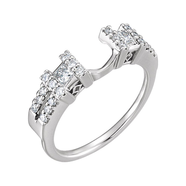 14k White Gold 1/2 CTW Diamond Ring Enhancer Size 7