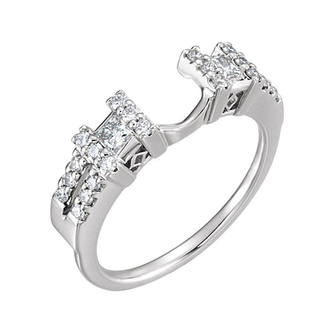 14k White Gold 1/2 CTW Diamond Ring Enhancer Size 7