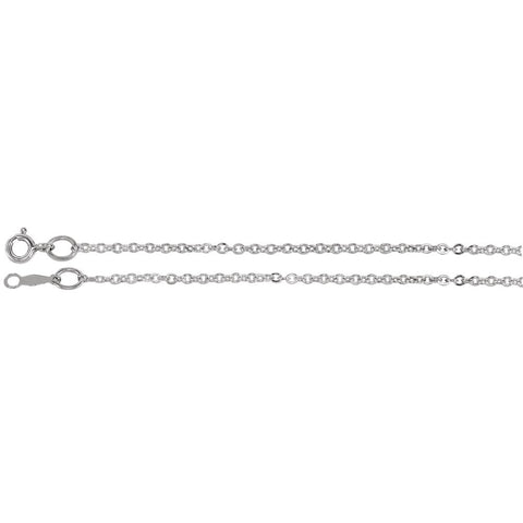 Cable Chain Bracelet with Spring Ring in Sterling Silver ( 7 Inch )