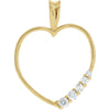 1/5 CTTW Journey Diamond Heart Pendant in 14k Yellow Gold