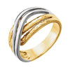 14K Two-Tone Gold Overlap Hammered Ring (Size 6)