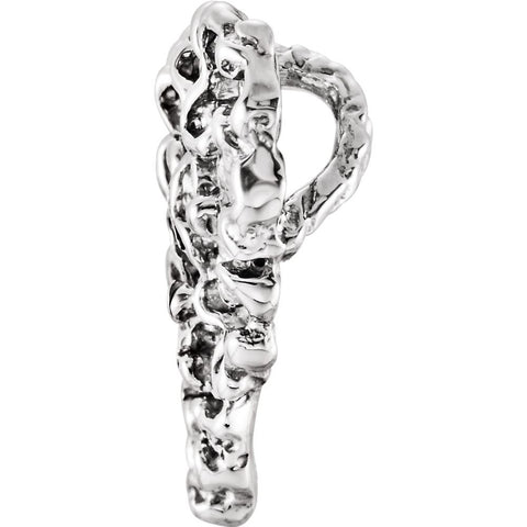 14k White Gold Heart Pendant