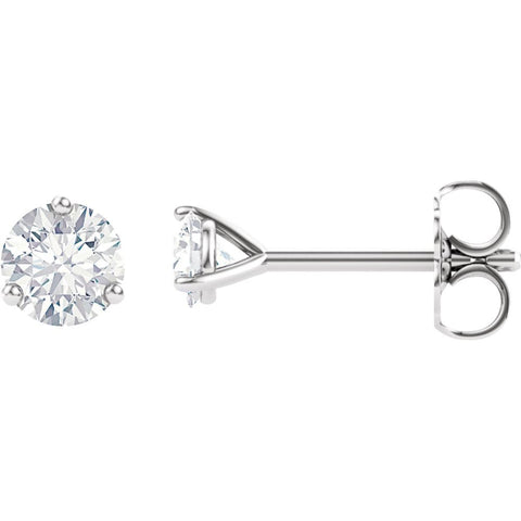 14k White Gold 4mm Round Forever Classic™ Moissanite Earrings