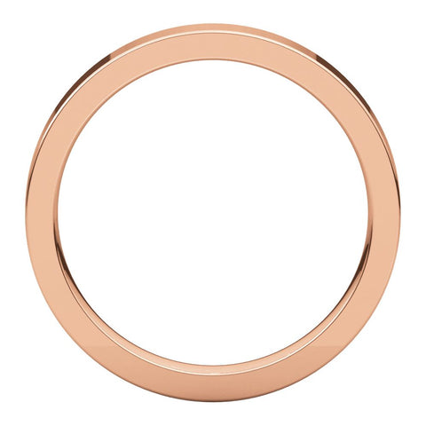 14k Rose Gold 3mm Flat Comfort Fit Band, Size 5