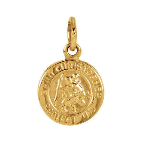 14k Yellow Gold 8mm St. Christopher Medal