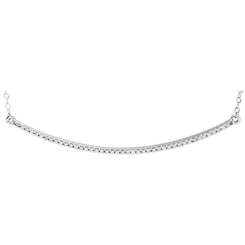 14k White Gold 1/6 CTW Diamond Bar 16-18" Necklace