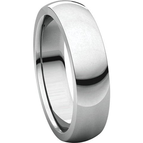 Platinum 6mm Heavy Comfort Fit Band, Size 10.5