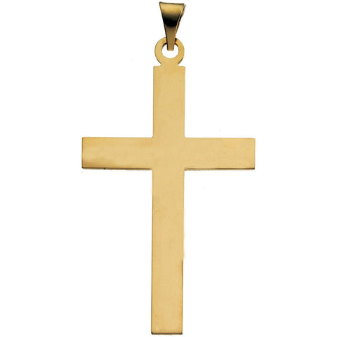 14k Yellow Gold 39x25mm Cross Pendant