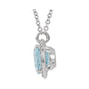 14k White Gold Aquamarine & .05 CTW Diamond 16.5" Necklace