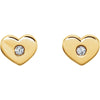 14k Yellow Gold .06 CTW Diamond Heart Earrings