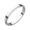 02.50 mm Flat Edge Wedding Band Ring in 14k White Gold (Size 8 )