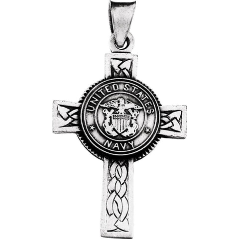 Sterling Silver 28.5x20.75mm U.S. Navy Cross Pendant