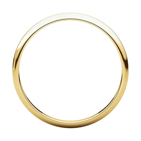 14k Yellow Gold 2mm Half Round Light Band, Size 7