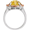 Sterling Silver Rose Gold Plated Citrine & 1/8 CTW Diamond Ring Size 6