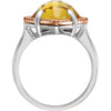 Sterling Silver Rose Gold Plated Citrine & 1/8 CTW Diamond Ring Size 6