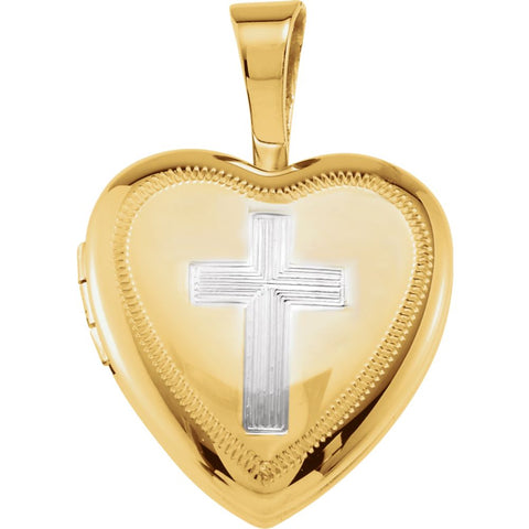 Gold Plated & Sterling Silver Locket with Cross