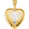 Locket with Cross in Gold Plated Sterling Silver
