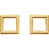 14k Yellow Gold Square Earrings