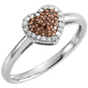 14K White Gold 1/5 CTW Diamond Heart Ring (Size 6)