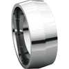 14k White Gold 8mm Knife Edge Comfort Fit Band, Size 12