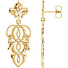 Pair of Decorative Dangle Earrings in 14k Yellow Gold