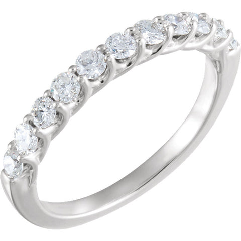 14k White Gold 5/8 CTW Diamond Band, Size 6