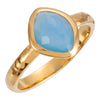 18K Yellow Vermeil Blue Chalcedony Ring Size 8
