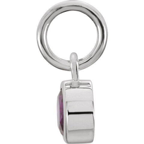 Sterling Silver Imitation Garnet Birthstone Charm