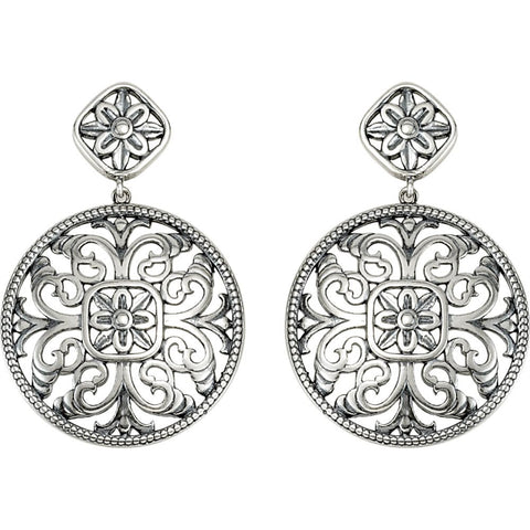 14k White Gold Filigree Earrings