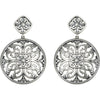 14k White Gold Filigree Earrings
