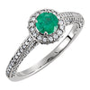 Emerald and 5/8 CTW Diamond Ring in 14k White Gold (Size 6 )