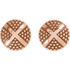14k Rose Gold Granulated X Earrings